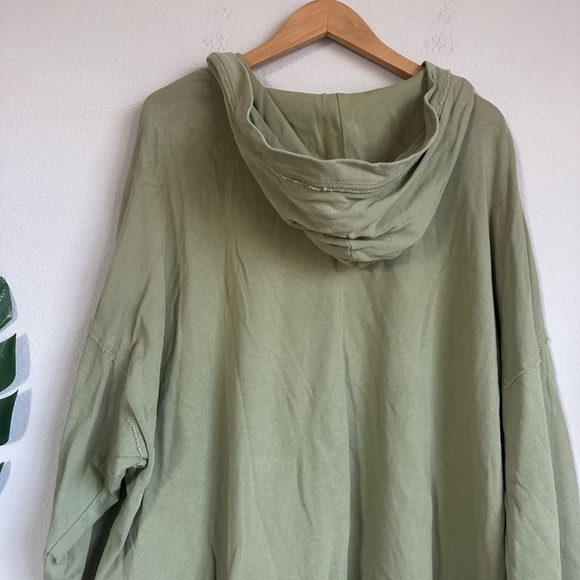 Aerie Oversized Lace Up Cotton Hoodie Sweatshirt - Picture 12 of 12